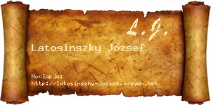 Latosinszky József névjegykártya